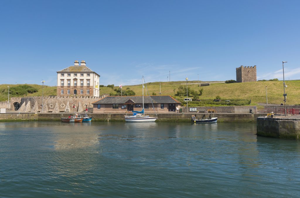 An overview of Eyemouth harbour.