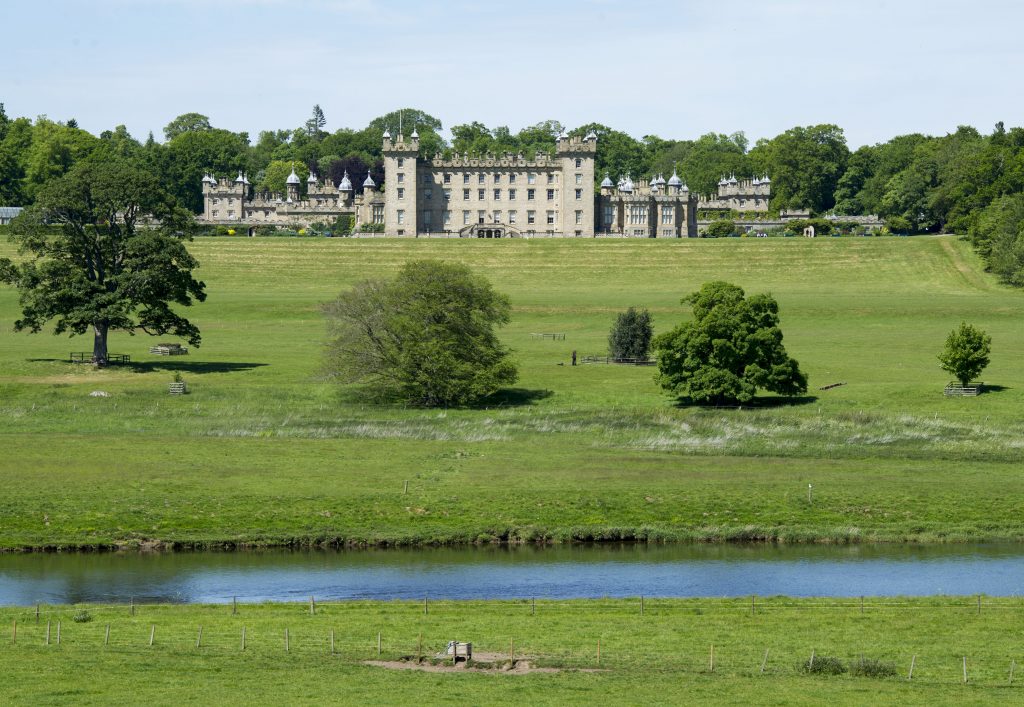 A view of Floors Castle from across the river.