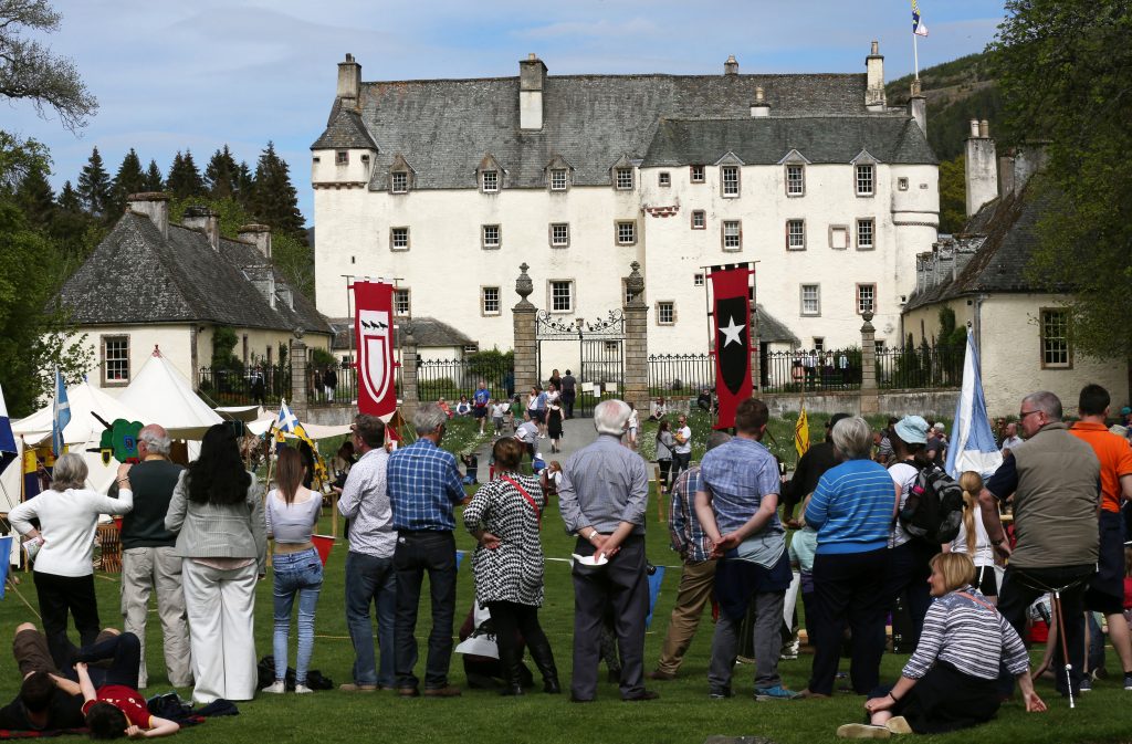 A medieval festival at Traquair house.